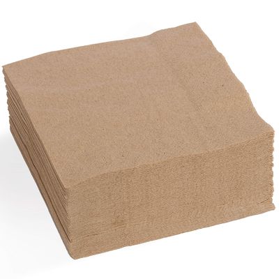 100 Sustainable Biodegradable Natural Cocktail Napkins  100% Recycled Paper Beverage Napkins, 4.5x4.5  Eco Friendly Compostable Disposable Unbleached Brown Recycled Paper Dinner Napkins  MOCKO