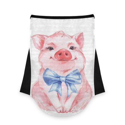 AJINGA Face Coverings Bandana Ear Loops StylishPink Pig Sit Women Neck Gaiters for Dust Wind Motorcycle Men