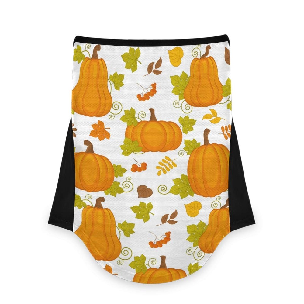 AJINGA Face Coverings Bandana Ear Loops StylishCute Pumpkin Women Neck Gaiters for Dust Wind Motorcycle Men