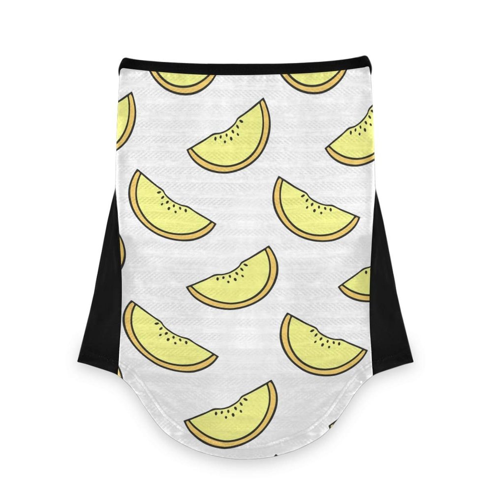 AJINGA Face Coverings Bandana Ear Loops StylishYellow Watermelon Women Neck Gaiters for Dust Wind Motorcycle Men
