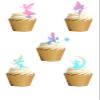15 Stand Up Pastel Coloured Fairy Silhouette Themed Edible Wafer Paper Cake Toppers Decorations view 1
