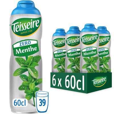 Teisseire Pack of 6 Zero Mint Syrups