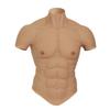 ROANYER Male Chest Silicone Muscle Suit Realistic Mens Silicone Chest Male Fake Muscle Belly For Cosplay Transgender, Tan, S view 1