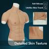 ROANYER Male Chest Silicone Muscle Suit Realistic Mens Silicone Chest Male Fake Muscle Belly For Cosplay Transgender, Tan, S view 2