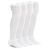 Athlemo 4 Pair Daibetic Socks Over Knee Non-Binding Circulation Cushioned Socks, White, 10-13 view 1