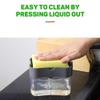 Brussels Kitchen Dishwashing Soaps Dispenser with Sponge Holder, Manual Press Dishwasher Detergent Liquid Pump Dispenser Box with Sponge Cleaning Pad Grey view 4