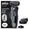 Braun Electric Shaver Series 6, Wet & Dry Electric Shaver For Men With EasyClick Beard Trimmer Attachment, Charging Stand, SensoFlex, Rechargeable, Cordless Foil Razor, 60-N4500cs Grey view 1