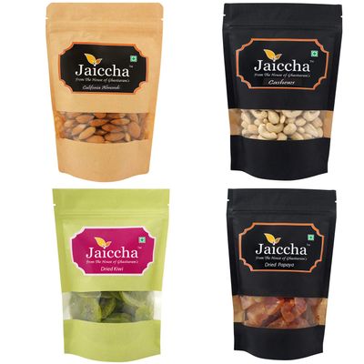 Jaiccha Ghasitaram Diwali Gifts Best of 4 Almonds, Cashews, Kiwi and Papaya