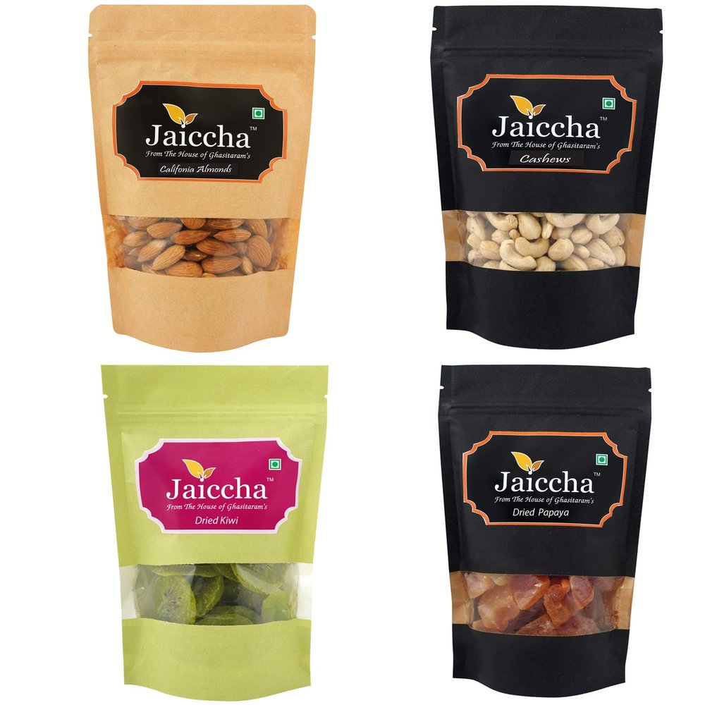 Jaiccha Ghasitaram Diwali Gifts Best of 4 Almonds, Cashews, Kiwi and Papaya