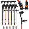Flexyfoot Shock Absorbing Soft Grip Adjustable Crutch - Single - Red | Improve Safety, Improve Comfort, Improve Grip, Reduce Shocks & Jarring view 1