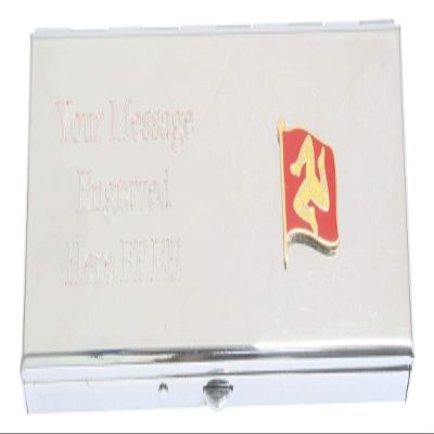 Isle of Man Flag 7 Day Pill Box with Mirror & Free Engraving Message 473