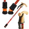 Flexyfoot Shock Absorbing Cork Handle Walking Stick - Improved Comfort, Improved Grip, Improved Safety  Colour: Red view 2