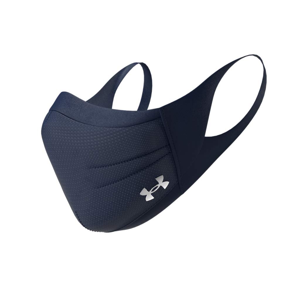 Under Armour Adult Sports Mask, Midnight Navy (410)/Silver Chrome, X-Small/Small (Pack of 1)
