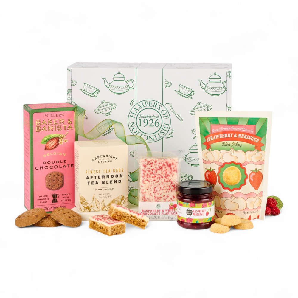 Thornton & France Afternoon Tea Hamper | Mothers Day Gift | Includes Tea, Flapjack, Biscuits, Preserve & More | Gift For Her