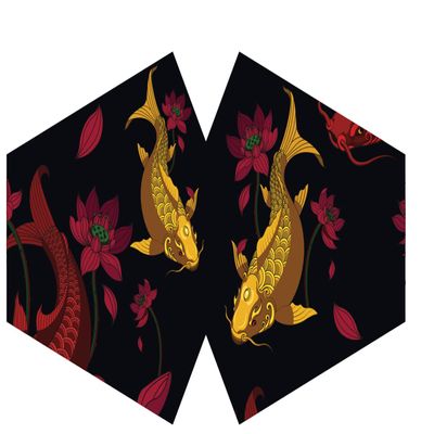 Reusable Fashion Face Mask - Golden Fish (Adult)-FFM-10
