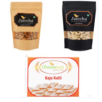 Ghasitaram Gifts Diwali Gift Best of Almonds, Cashews and Kaju Katlis