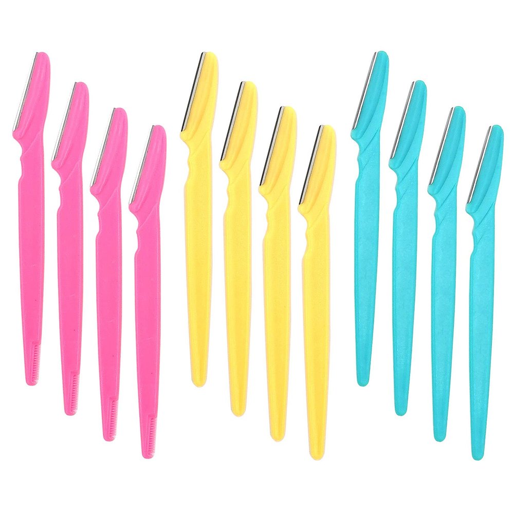 FARI 12 PCS Eyebrow Razors for Women, Dermaplaning Razor and Facial Hair Trimmer for Men & Women (12)