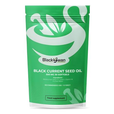 Black Swan Black Current Seed Oil Softgel - 500mg Antioxidant Formula Skin Eye Hair Joints Heath Immune System Support Natural Supplement - 30 Softgels 1 Month Supply