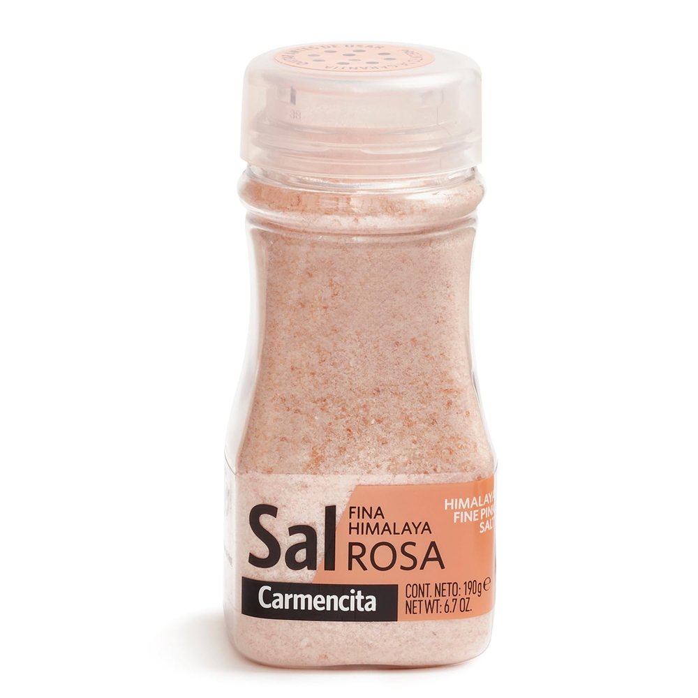 Carmencita - Pink Himalayan Fine Salt - Ideal for Seasoning Meat, Fish and Grilled Vegetables - 190 Grams