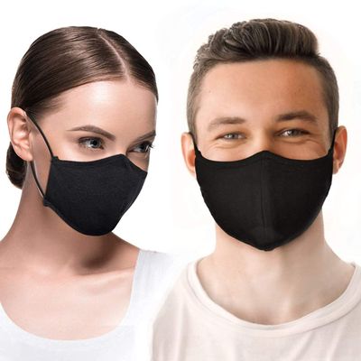 DOMUX Washable 100% Cotton Knitted Nano-Fibre Mask with Adjustable Elastic Band  Reusable and Washable Over 50 Times  Large Size 22 cm x 14 cm
