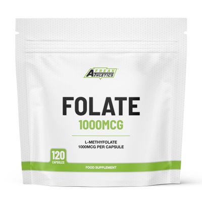 Folate 1000mcg (L-Methylfolate) 120 Capsules, 5-MTHF Active Form of Folic Acid/Vitamin B9