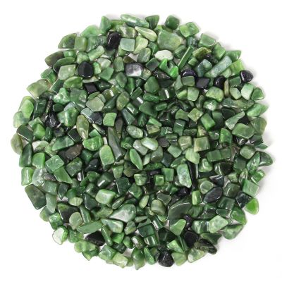 1.1lb Natural Green Jasper Crystal Chips-Healing Crystals Tumbled Chips, Green Jasper Crushed Crystal Gemstones for Crafts, Beautiful Package for Gift (Green Jasper)