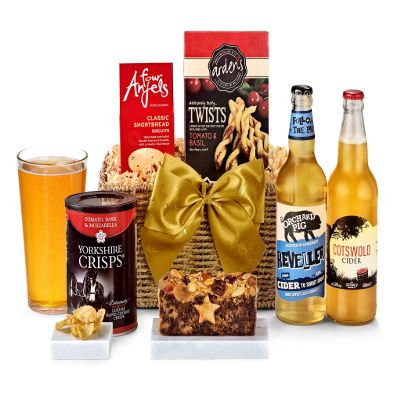 Clarendon Cider Hamper - Classic Cider Gift Set with Somerset & Cotswold Perry, Luxury Shortbread, Puff Pastry Twists, Fruit Cake - Beverage Gifts for Birthdays and Celebrations, from Regency Hampers