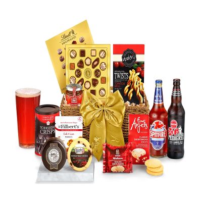 Oxford Real Ale Hamper For Men & Women - Gourmet Beer Gift Basket with Amber & Spitfire Brews, Cheddar Truckles, Oatcakes, Peanuts & Shortbread - Gifts for Ale Lovers, from Regency Hampers