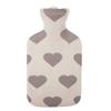 2.0 litre rubber hot water bottle with knitted cover made of cotton "Heart As" view 1
