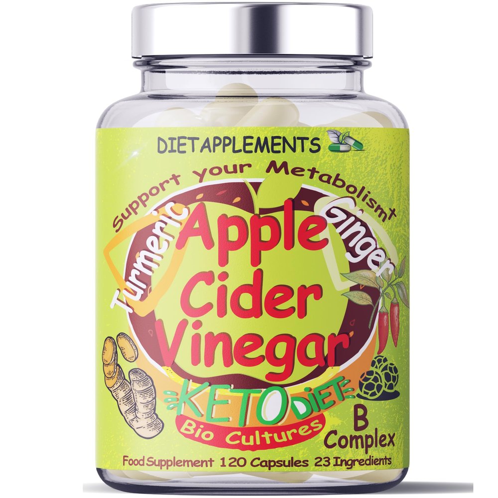 Advanced Metabolism Complex: Raw Unfiltered Apple Cider Vinegar with The Mother, Turmeric 1400mg, Ginger, Black, Cayenne Pepper, Bio-Cultures. Vegan High-Strength Vitamins & Minerals. 2775mg/serving.