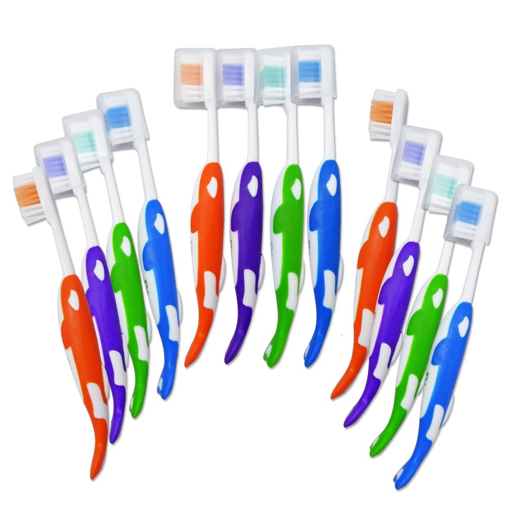 16 Children's Toothbrushes ~ Bulk Packs Kids Manual Brushes (Orca)