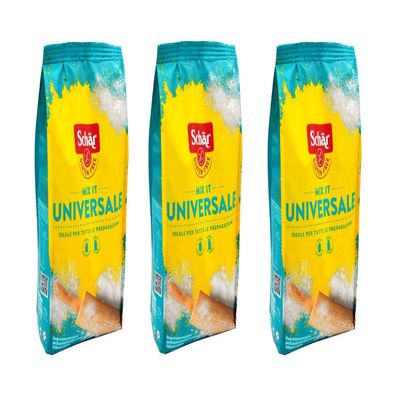 3X Schr Mix Universale Miscela di fraine The Handyman in The Kitchen Flour Mix for People Intolerant to Gluten Mix of Gluten Free flours 1Kg
