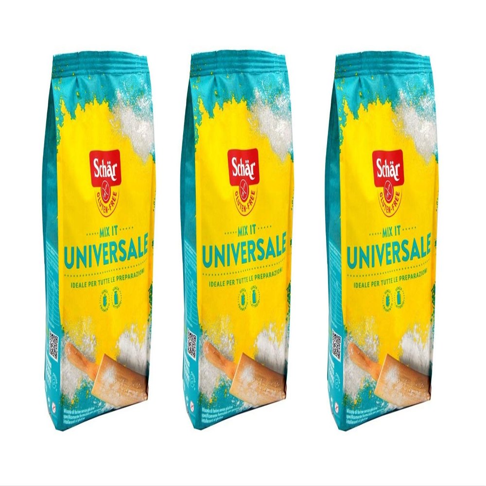 3X Schr Mix Universale Miscela di fraine The Handyman in The Kitchen Flour Mix for People Intolerant to Gluten Mix of Gluten Free flours 1Kg