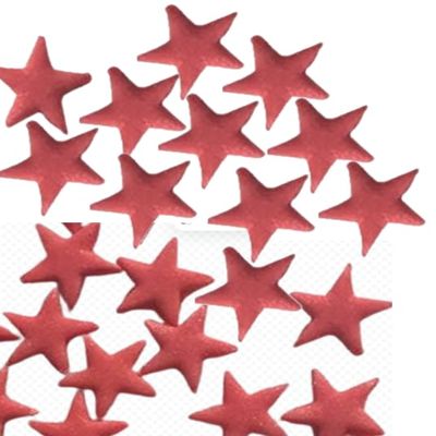 100 Beautiful Edible Sugar Stars; 2cm; Kids Character, Birthday, Wedding, Christmas Cake Cupcake Toppers/Decorations/Sprinkles (Red)