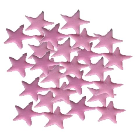 100 Beautiful Edible Sugar Stars; 2cm; Kids Character, Birthday, Wedding, Christmas Cake Cupcake Toppers/Decorations/Sprinkles (Pink)