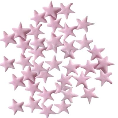 100 Beautiful Edible Sugar Stars; 2cm; Kids Character, Birthday, Wedding, Christmas Cake Cupcake Toppers/Decorations/Sprinkles (Baby Pink)