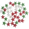 100 Beautiful Edible Sugar Stars; 2cm; Kids Character, Birthday, Wedding, Christmas Cake Cupcake Toppers/Decorations/Sprinkles (3 Christmas Colors mix) view 1