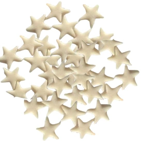 120 Beautiful Edible Sugar FondantStars; Approx. 1cm; Choose Color; Baby Shower, Kids Character, Birthday, Wedding, Christmas Etc Cake Cupcake Topper/Decorations/Sprinkles (Cream)