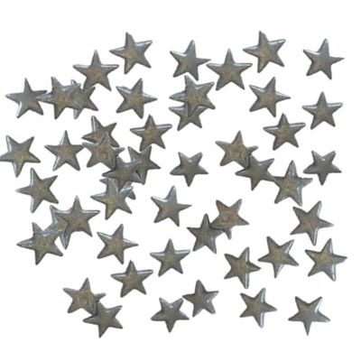 120 Beautiful Edible Sugar fondant Stars; Approx. 1cm; Choose Color; Baby Shower, Kids Character, Birthday, Wedding, Christmas Etc Cake Cupcake Topper/Decorations/Sprinkles (Silver)