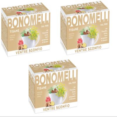 3X Bonomelli Tisane Ventre Sgonfio to Reduce The Feeling of Bloating with Fennel, Anise and Ginger Extract 100% Natural 16 Filter