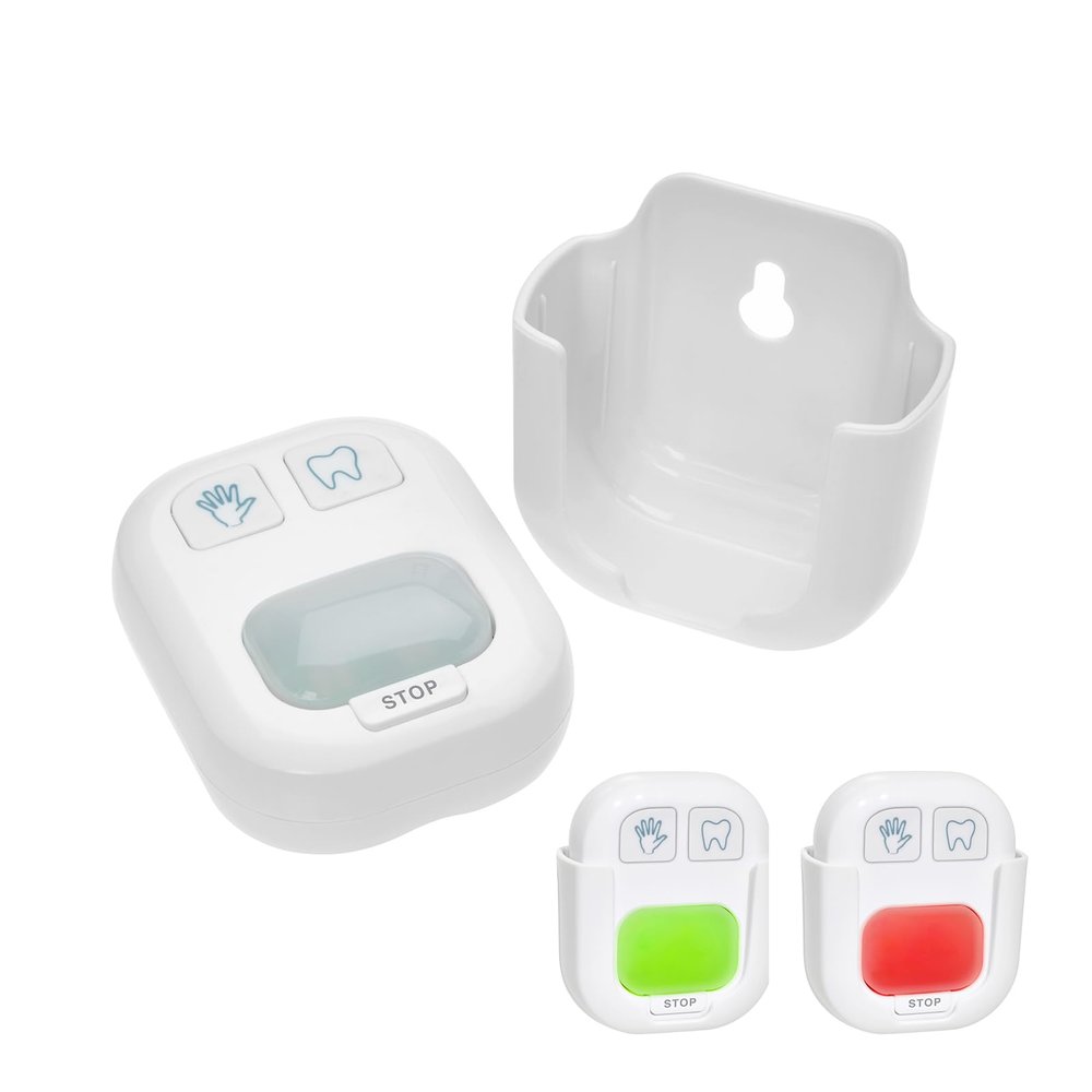 TFA Dostmann 38.2046.02 Hand Wash and Toothbrush Timer for Cleaning Hands/Teeth, Suitable for Children/Adults, No Drilling Fixing, White