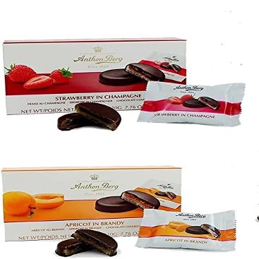 2 x Random Mixed ANTHON BERG Plum / Cherry /Raspberry Marzipan/ Brandy Chocolates (220g)