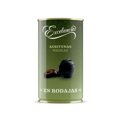 Excelencia - Sliced Black Olives - 100% Spanish Product - Ideal for Snack - 350 GR