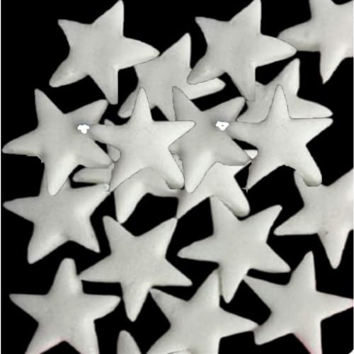 100 Beautiful Edible Sugar Stars; 2cm; Kids Character, Birthday, Wedding, Christmas Cake Cupcake Toppers/Decorations/Sprinkles (Pearl White/Ivory)