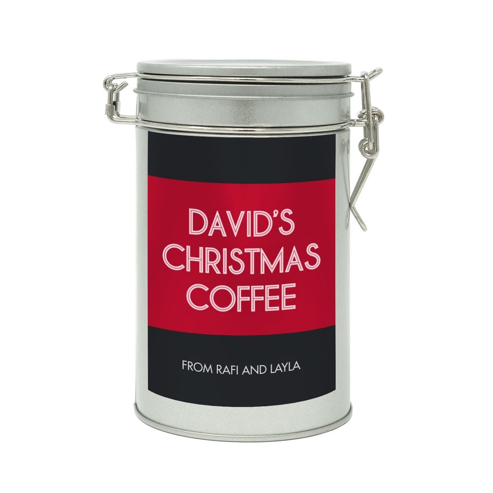 Sistir, Fully Personalised Coffee Gift in Tin For All Occasions. Perfect for Coffee Lovers. Choice of 9 Label Colours. 100% Arabica Grounds, Roasted and Packed in The UK. 150g