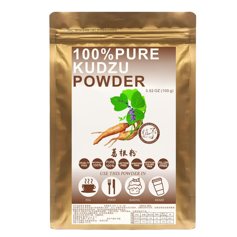Plant Gift 100% Pure Arrowroot Powder Organic Natural Plant Radix Puerariae Meal Powder, Arrowroot Flour, Meal Replacement Powder, Cooking and Baking - Cornstarch Substitute 100G/3.52oz