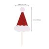 24pcs Santa Hat Cake Topper Xmas Appetizer Pick Christmas Dessert Topper Christmas Toothpicks Food Picks Holiday Cake Decorations Cake Toppers Paper Cup Bamboo view 2