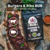 Poppamies Burgers & Ribs BBQ Rub, Dry Marinade & Seasoning Perfect for Beef, Pork - Great in The Grill, Oven, Boiler and Pan - Best American Barbecue- Large Pack (200g) view 2