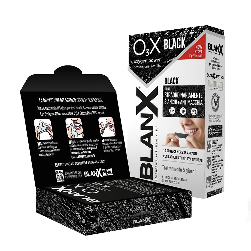 Blanx O3X Black 10 Whitening Black Strips