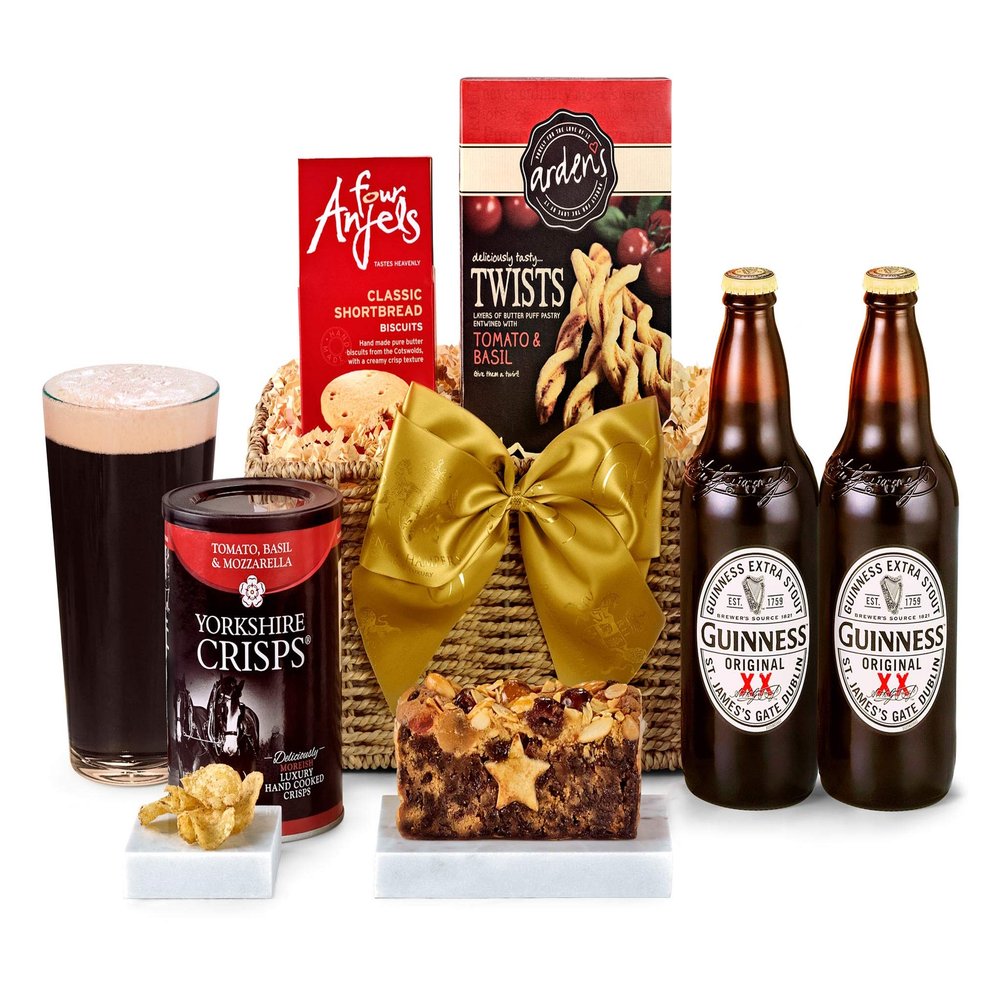Clarendon Guinness Hamper - Premium Stout Gift Set with Luxury Shortbread, Puff Pastry Twists, Fruit Cake - Guinness Gifts for Dad, from Regency Hampers